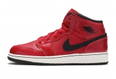 AIR JORDAN 1 MID GYM RED BLACK PATIENT [554725-602]