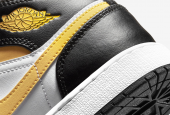 AIR JORDAN 1 MID GS WHITE POLLEN BLACK [554725-177]