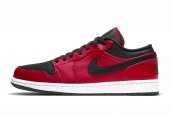 AIR JORDAN 1 LOW GS GYM RED BLACK PEBBLED [553560-605]