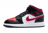AIR JORDAN 1 MID BLACK FIRE RED GS [554725-079]