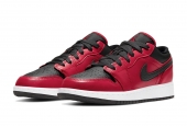 AIR JORDAN 1 LOW GS GYM RED BLACK PEBBLED [553560-605]