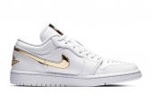 AIR JORDAN 1 LOW WHITE METALLIC GOLD W [CZ4776-100]