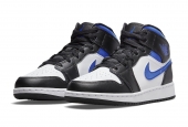 AIR JORDAN 1 MID WHITE BLACK RACER BLUE [554725-140]