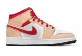 AIR JORDAN 1 MID LIGHT CARDINAL CURRY (GS) [554725-201]