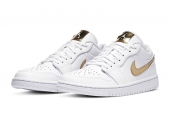 AIR JORDAN 1 LOW WHITE METALLIC GOLD W [CZ4776-100]