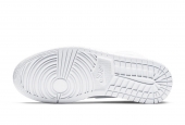 AIR JORDAN 1 MID GS TRIPLE WHITE [554725-130]