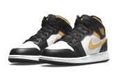 AIR JORDAN 1 MID GS WHITE POLLEN BLACK [554725-177]