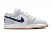 AIR JORDAN 1 LOW MIDNIGHT NAVY NEUTRAL GREY [553560-146]