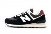 NEW BALANCE 574 BLACK WHITE BURGUNDY [WL574WBE]