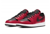 AIR JORDAN 1 LOW GS GYM RED BLACK PEBBLED [553560-605]