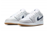 AIR JORDAN 1 LOW MIDNIGHT NAVY NEUTRAL GREY [553560-146]