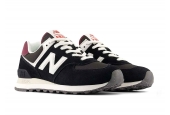 NEW BALANCE 574 BLACK WHITE BURGUNDY [WL574WBE]