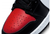 AIR JORDAN 1 MID BLACK FIRE RED GS [554725-079]