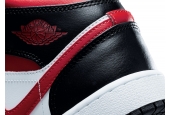 AIR JORDAN 1 MID BLACK FIRE RED GS [554725-079]