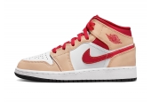 AIR JORDAN 1 MID LIGHT CARDINAL CURRY (GS) [554725-201]