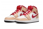 AIR JORDAN 1 MID LIGHT CARDINAL CURRY (GS) [554725-201]