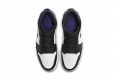 AIR JORDAN 1 MID WHITE BLACK PURPLE [554724-095]