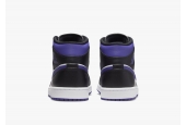 AIR JORDAN 1 MID WHITE BLACK PURPLE [554724-095]