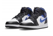 AIR JORDAN 1 MID WHITE BLACK RACER BLUE [554725-140]