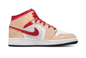 AIR JORDAN 1 MID LIGHT CARDINAL CURRY (GS) [554725-201]