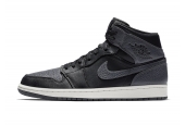 AIR JORDAN 1 MID BLACK DARK GREY [554725-041]