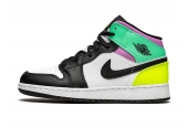 AIR JORDAN 1 MID GS PASTEL BLACK TOE [554725-175]