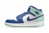 AIR JORDAN 1 MID MYSTIC NAVY MINT FOAM GS [554725-413]