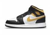 AIR JORDAN 1 MID GS WHITE POLLEN BLACK [554725-177]