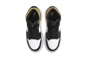 AIR JORDAN 1 MID GS WHITE POLLEN BLACK [554725-177]