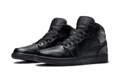 AIR JORDAN 1 MID GS TRIPLE BLACK 2015 [554725-030]