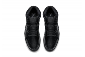 AIR JORDAN 1 MID GS TRIPLE BLACK 2015 [554725-030]