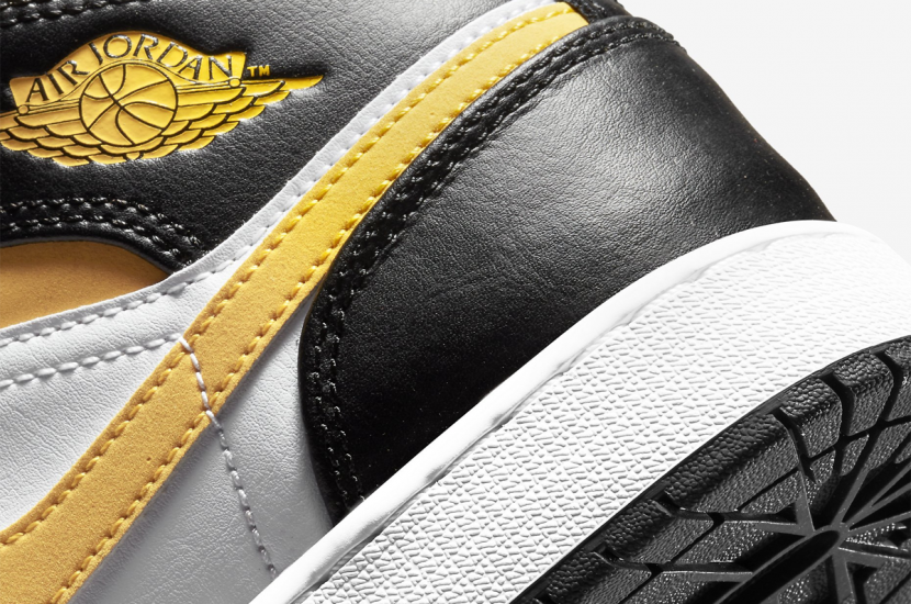 AIR JORDAN 1 MID GS WHITE POLLEN BLACK [554725-177]