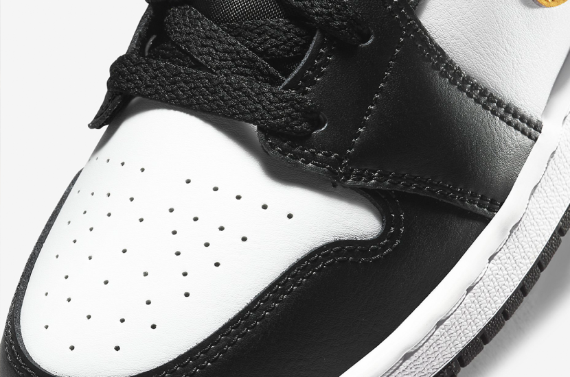 AIR JORDAN 1 MID GS WHITE POLLEN BLACK [554725-177]