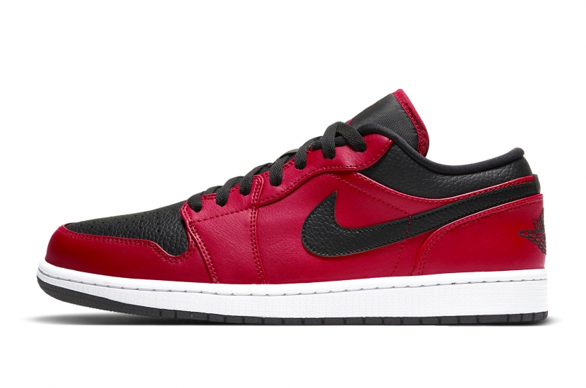 AIR JORDAN 1 LOW GS GYM RED BLACK PEBBLED [553560-605]