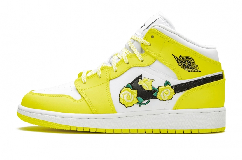 AIR JORDAN 1 MID GS DYNAMIC YELLOW FLORAL [AV5174-700]