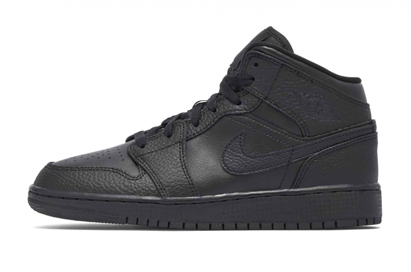 AIR JORDAN 1 MID TRIPLE BLACK [554725-091]