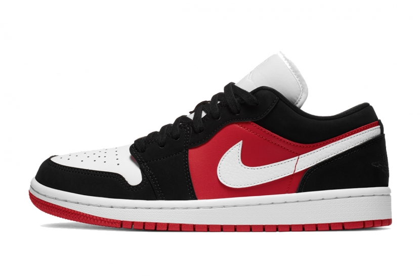 AIR JORDAN 1 LOW BLACK WHITE GYM RED [DC0774-016]