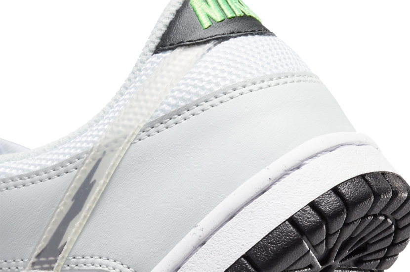 DUNK LOW GLITCH SWOOSH WHITE GREY GS [DV3033-001]