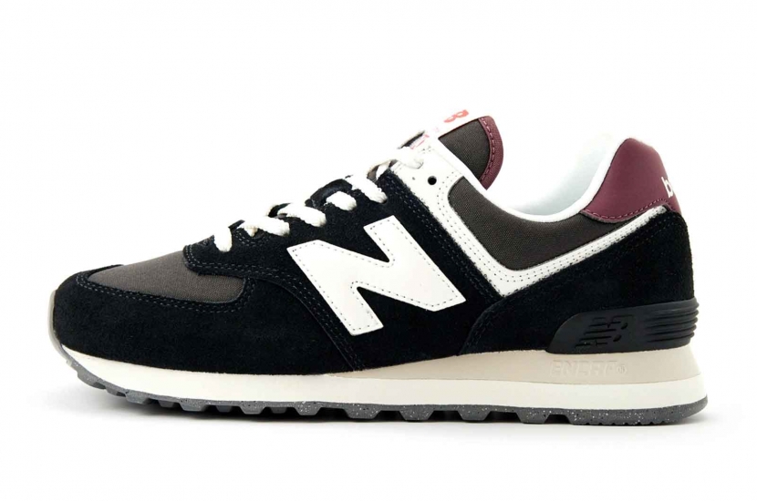 NEW BALANCE 574 BLACK WHITE BURGUNDY [WL574WBE]