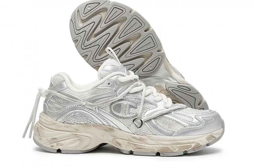 CHAMPION CHUNKY LOW-TOP SILVER/MILK WHITE [U5AFCRU15P8]