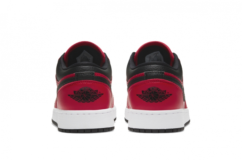 AIR JORDAN 1 LOW GS GYM RED BLACK PEBBLED [553560-605]