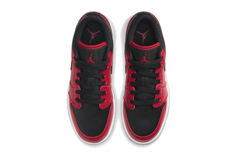 AIR JORDAN 1 LOW GS GYM RED BLACK PEBBLED [553560-605]