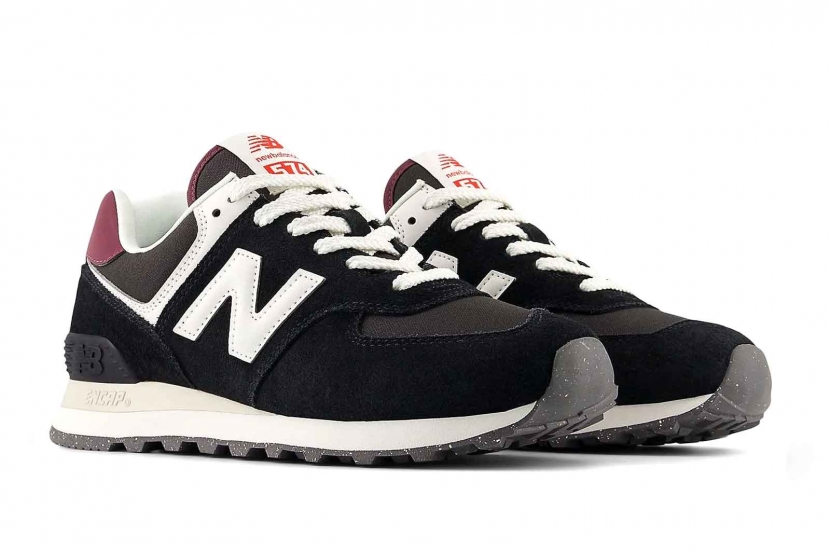 NEW BALANCE 574 BLACK WHITE BURGUNDY [WL574WBE]