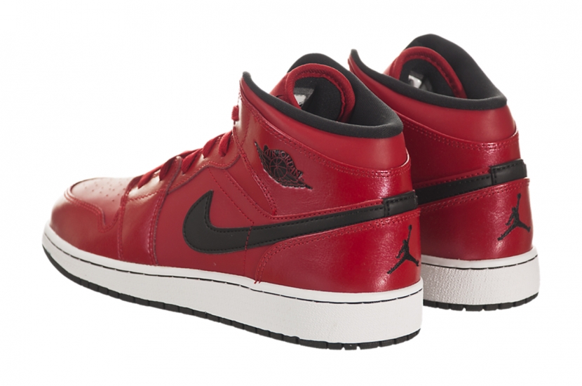 AIR JORDAN 1 MID GYM RED BLACK PATIENT [554725-602]