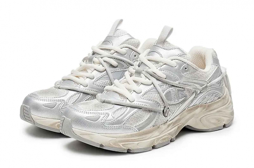 CHAMPION CHUNKY LOW-TOP SILVER/MILK WHITE [U5AFCRU15P8]