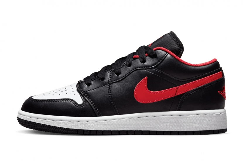 AIR JORDAN 1 LOW BLACK FIRED RED GS [553560-063]