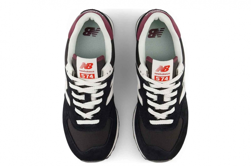 NEW BALANCE 574 BLACK WHITE BURGUNDY [WL574WBE]