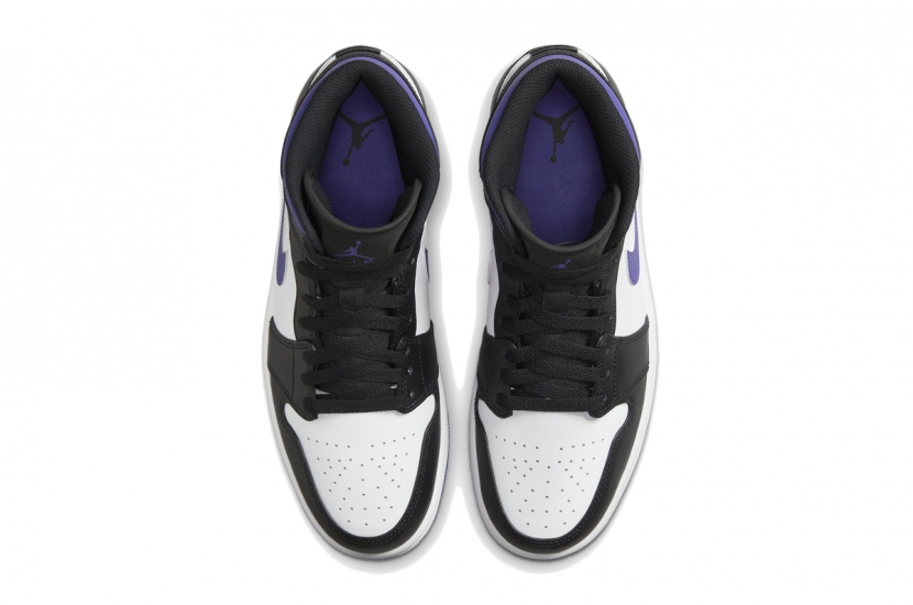 AIR JORDAN 1 MID WHITE BLACK PURPLE [554724-095]