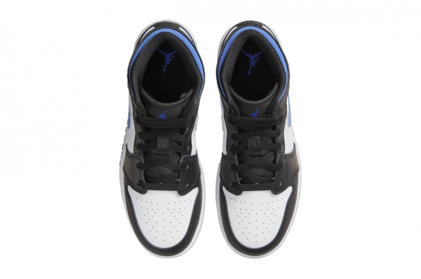 AIR JORDAN 1 MID WHITE BLACK RACER BLUE [554725-140]