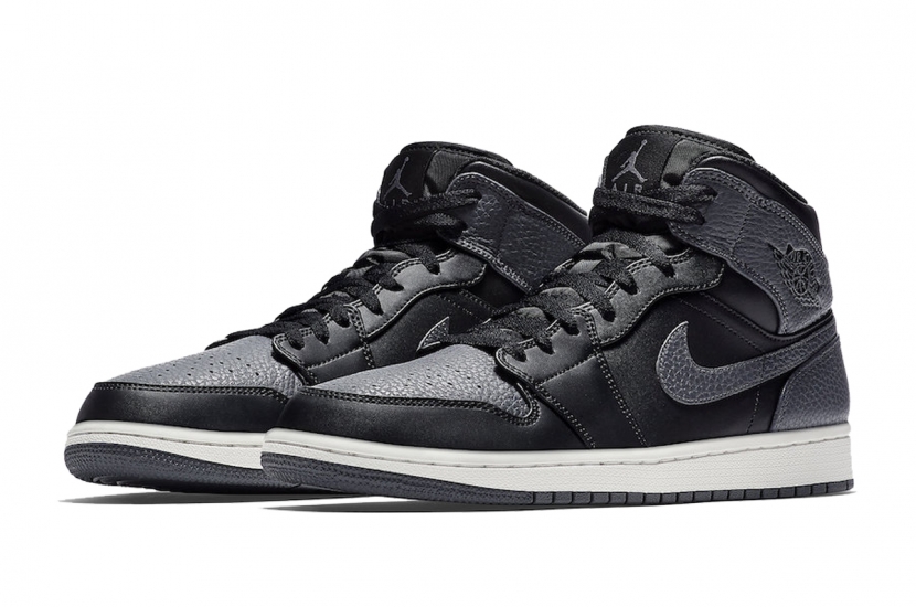 AIR JORDAN 1 MID BLACK DARK GREY [554725-041]